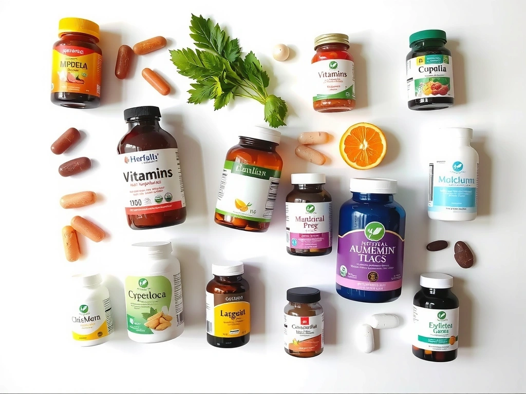Assortiment de produits Louvrevitacz avec vitamines et minéraux