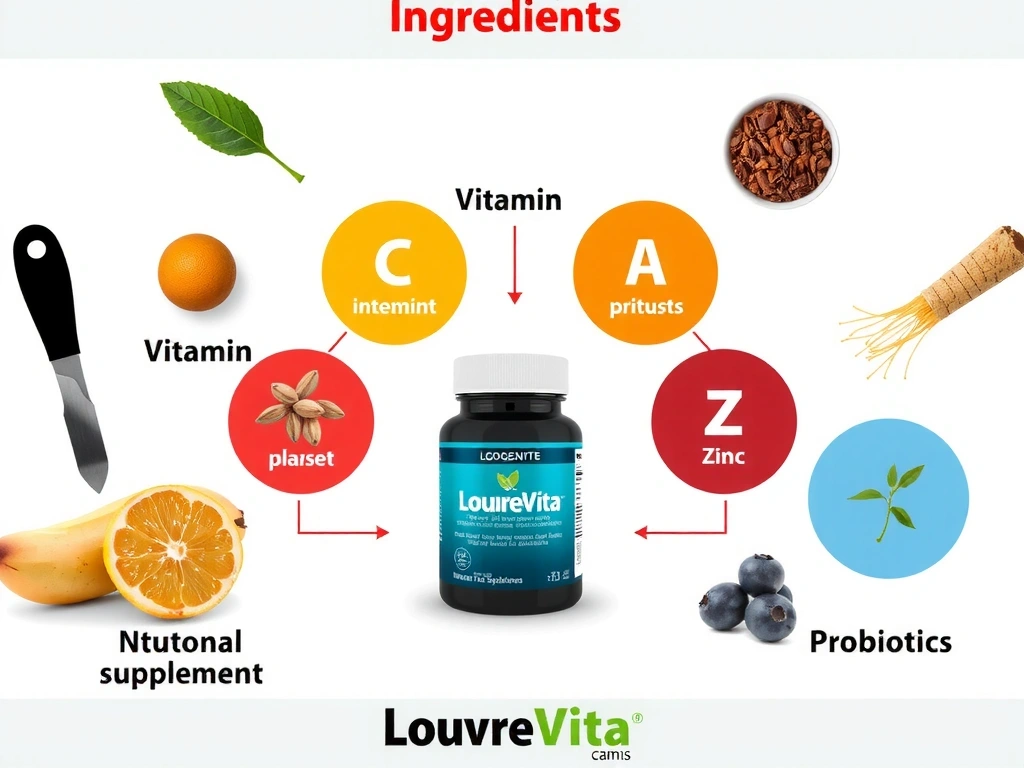 Composition des ingrédients du complément Louvrevitacz