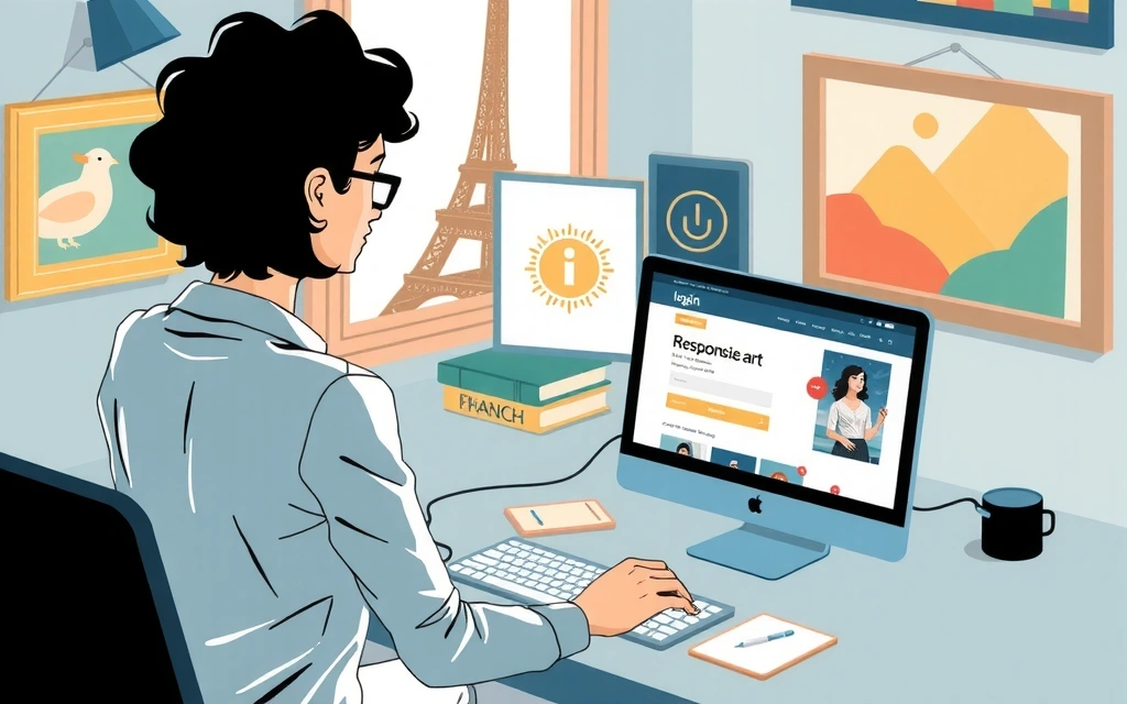 Illustration d'un utilisateur responsable naviguant sur le site Louvrevitacz